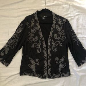 Embroidered Open Front Tunic